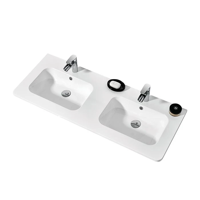 White Double Sink Vanity Top